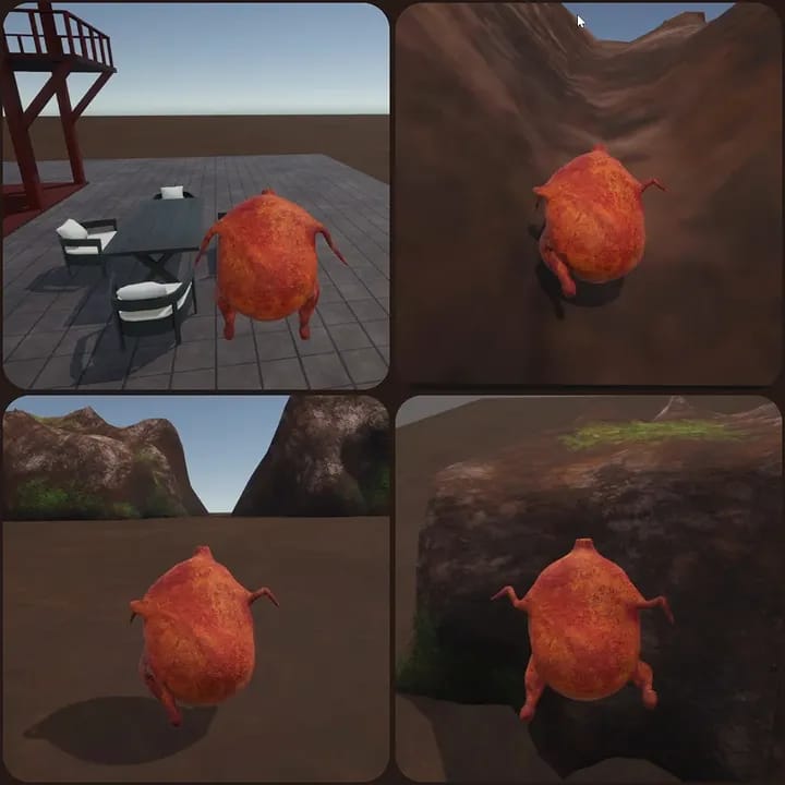 Creature movement tests across rock and built environments